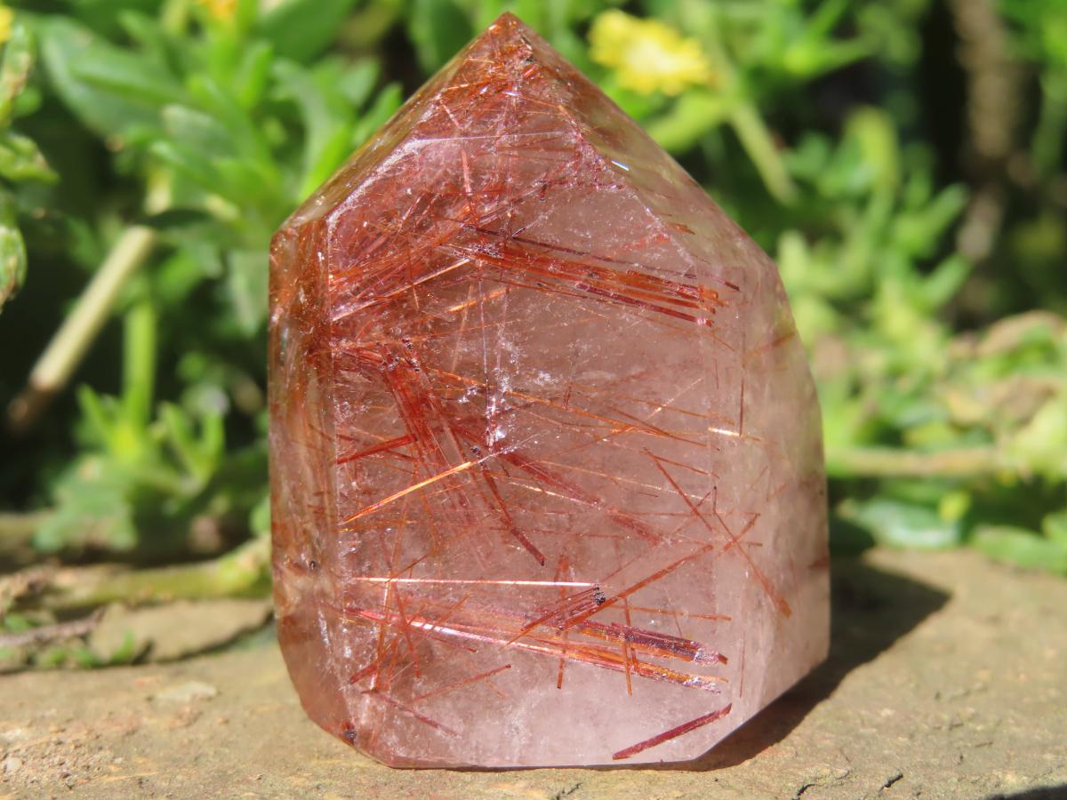 Polished Copper Rutilated Clear Quartz Crystal x 1 From Madagascar