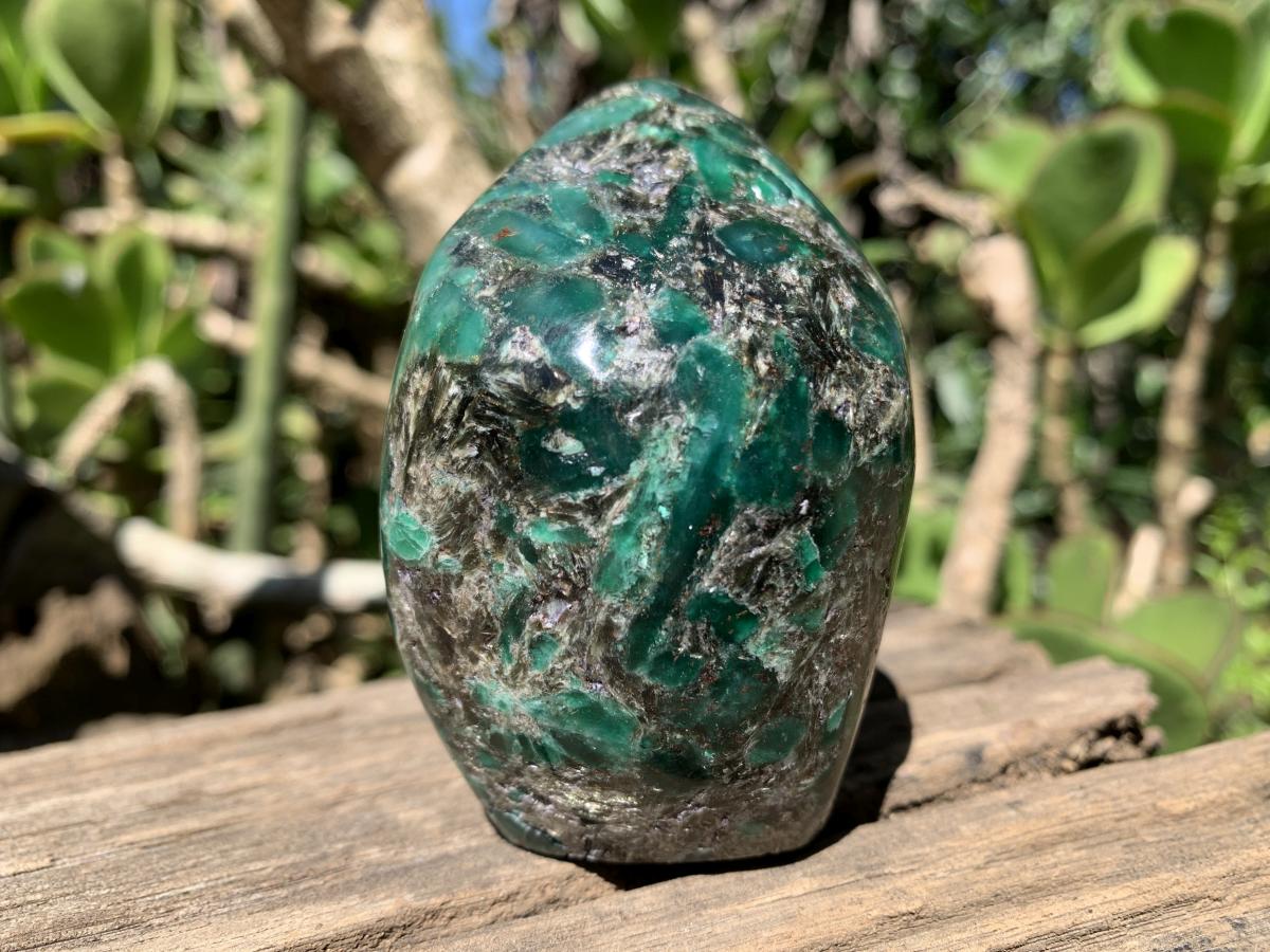 Polished Mutokolite Emerald Muscovite Mica Standing Free Form x 1 From Mutoko, Great Dyke, Zimbabwe