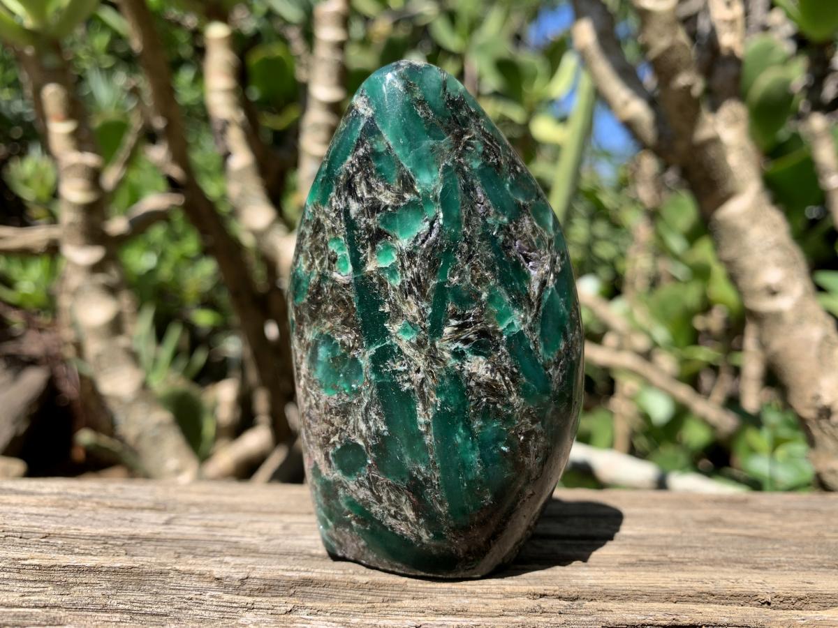 Polished Mutokolite Emerald Muscovite Mica Standing Free Form x 1 From Mutoko, Great Dyke, Zimbabwe