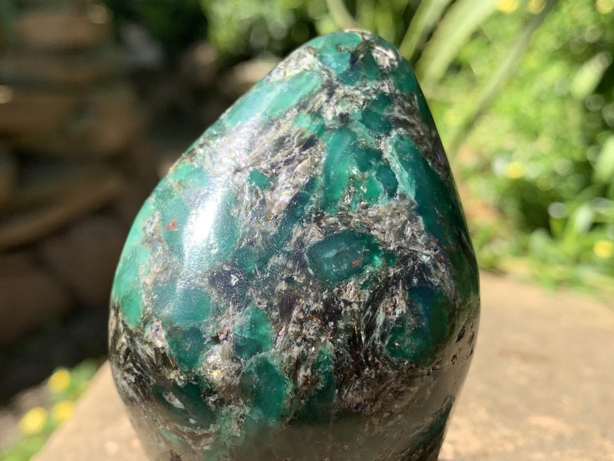 Polished Mutokolite Emerald Muscovite Mica Standing Free Form x 1 From Mutoko, Great Dyke, Zimbabwe
