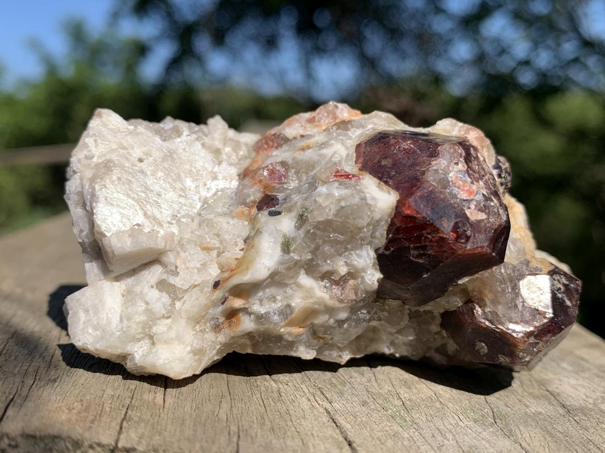 Natural Twin Red Garnet Crystals in Quartz x 1 From Karibib, Namibia