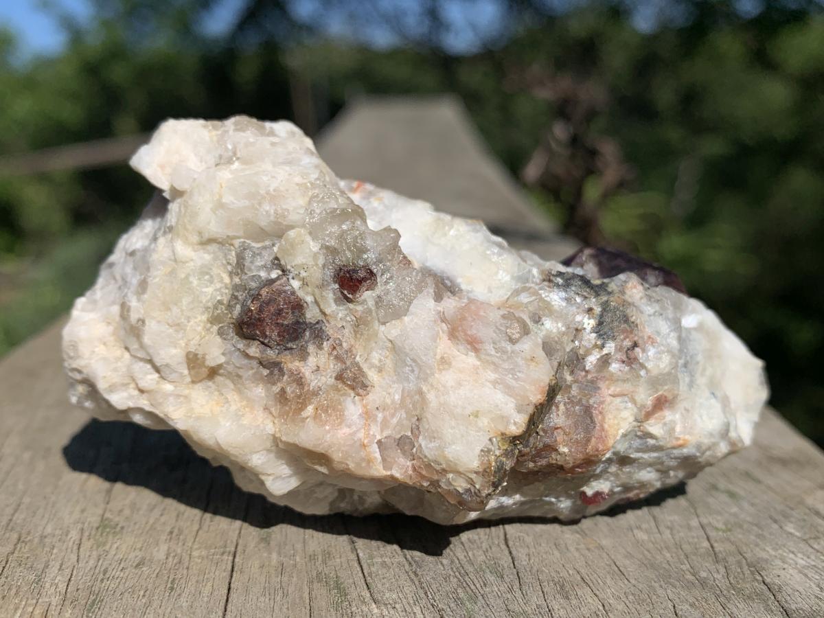 Natural Twin Red Garnet Crystals in Quartz x 1 From Karibib, Namibia