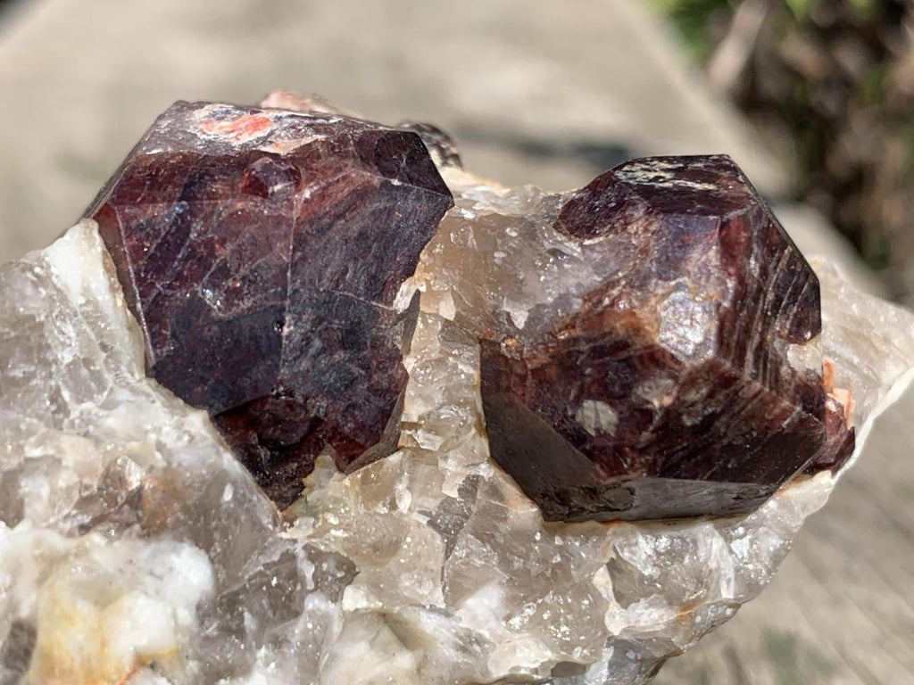 Natural Twin Red Garnet Crystals in Quartz x 1 From Karibib, Namibia