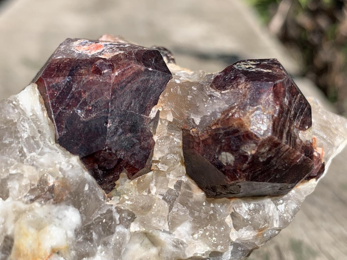 Natural Twin Red Garnet Crystals in Quartz x 1 From Karibib, Namibia