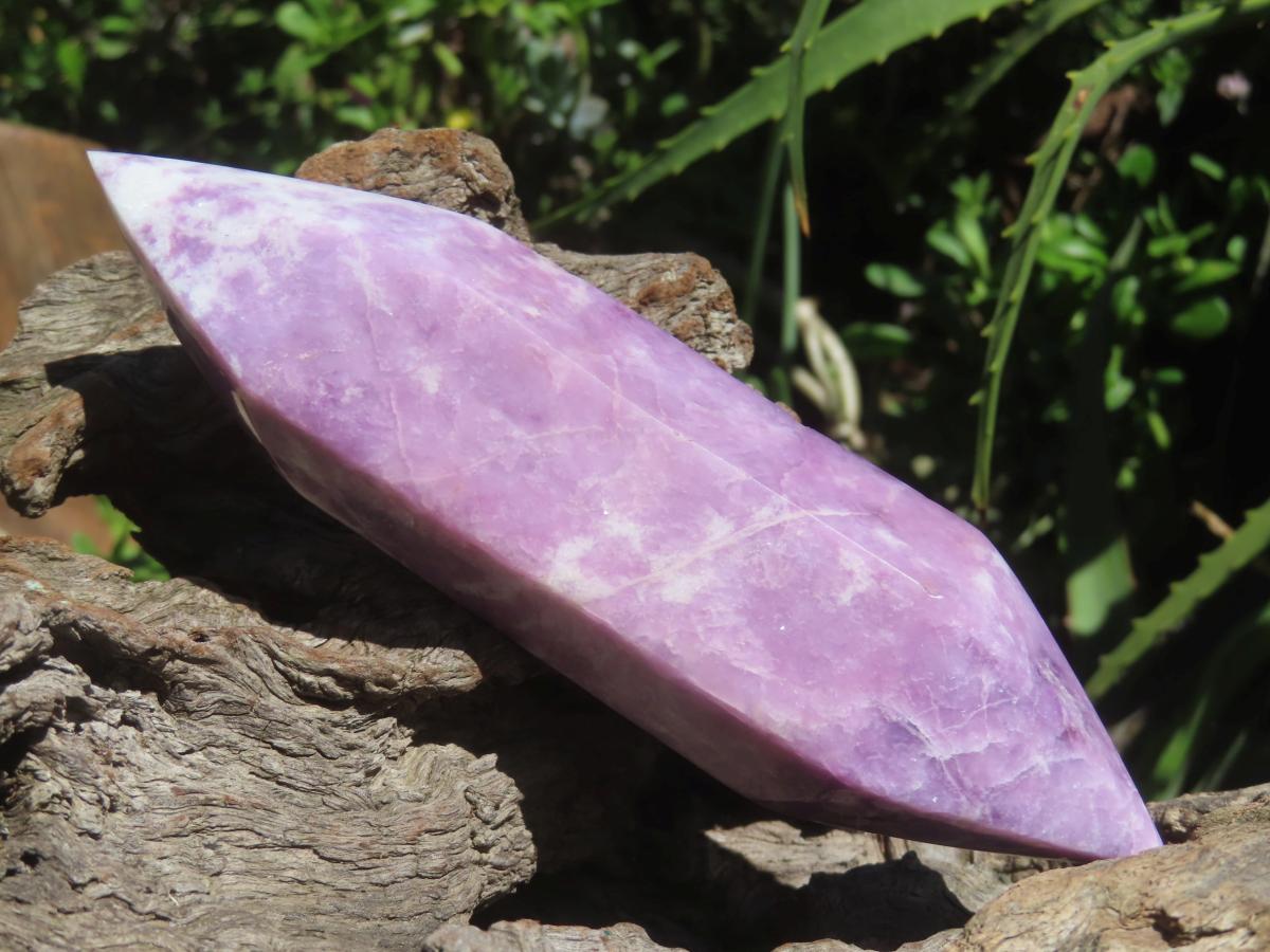 Polished Double Terminated Lilac Lepidolite Crystal x 1 From Zimbabwe