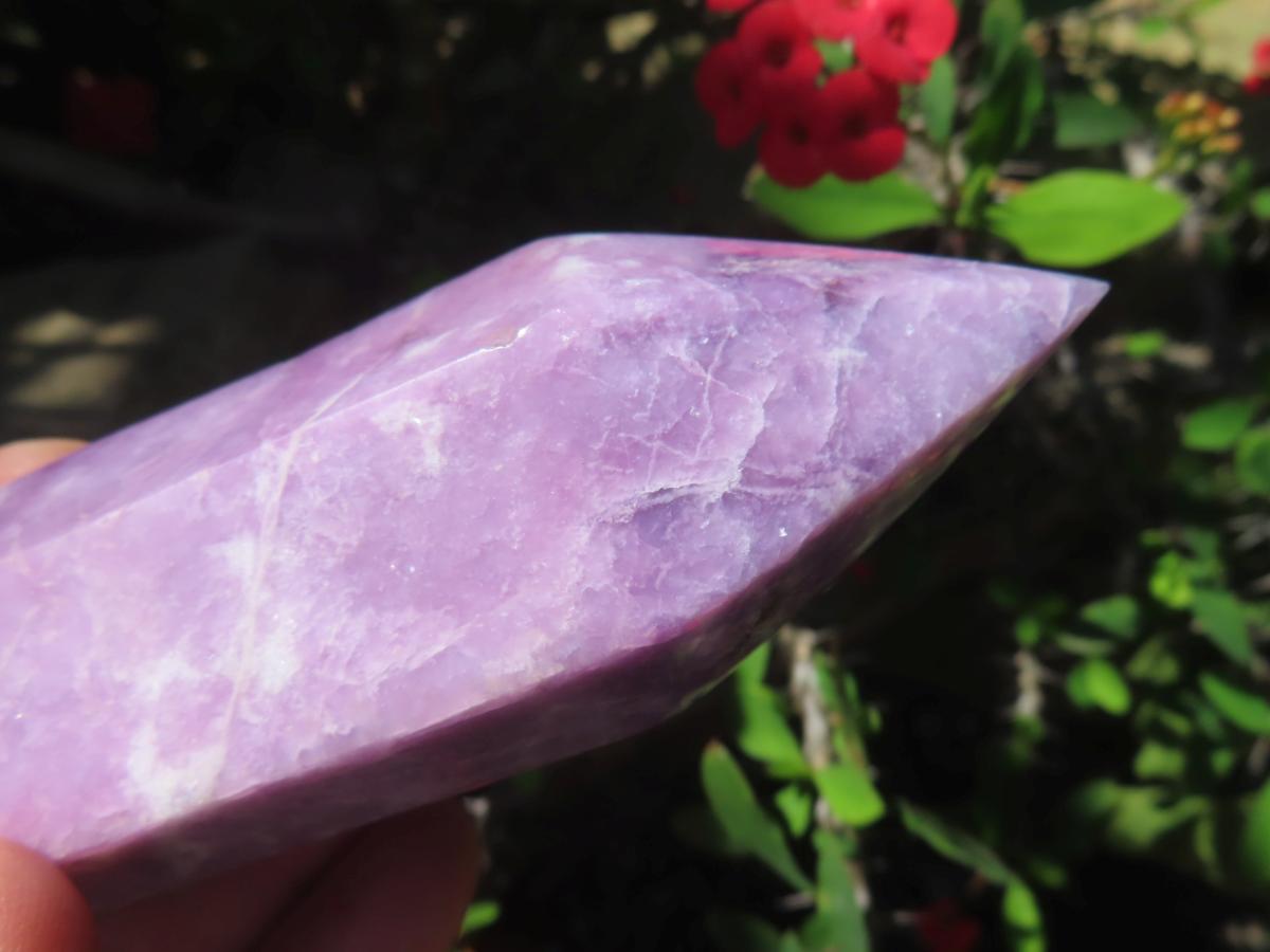 Polished Double Terminated Lilac Lepidolite Crystal x 1 From Zimbabwe