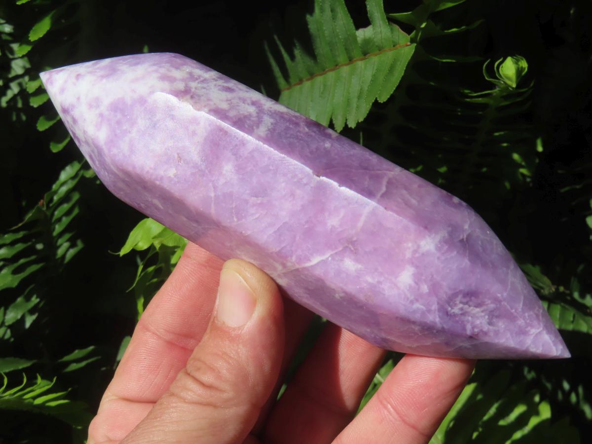 Polished Double Terminated Lilac Lepidolite Crystal x 1 From Zimbabwe