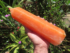 Polished XL Orange Twist Calcite Display Tower x 1 From Madagascar