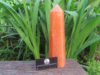 Polished XL Orange Twist Calcite Display Tower x 1 From Madagascar