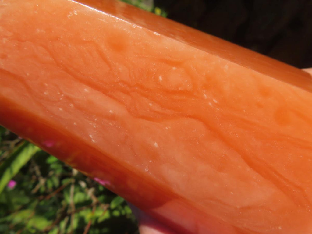 Polished XL Orange Twist Calcite Display Tower x 1 From Madagascar