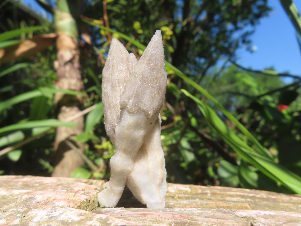 Natural Drusy Quartz Coated Hollow Pseudomorph Twin Specimen x 1 From Albert's Mountain, Lesotho