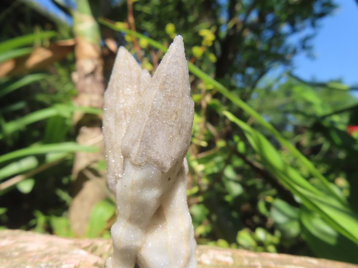 Natural Drusy Quartz Coated Hollow Pseudomorph Twin Specimen x 1 From Albert's Mountain, Lesotho