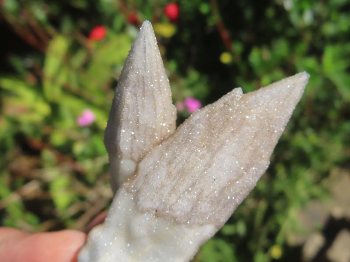 Natural Drusy Quartz Coated Hollow Pseudomorph Twin Specimen x 1 From Albert's Mountain, Lesotho