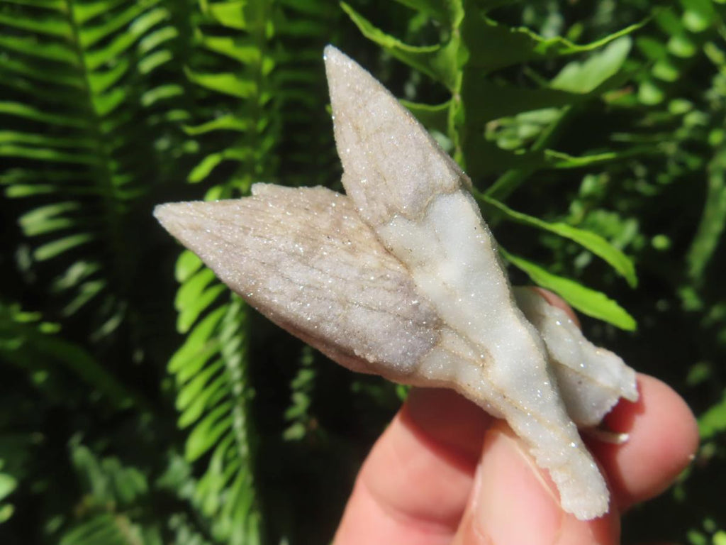 Natural Drusy Quartz Coated Hollow Pseudomorph Twin Specimen x 1 From Albert's Mountain, Lesotho