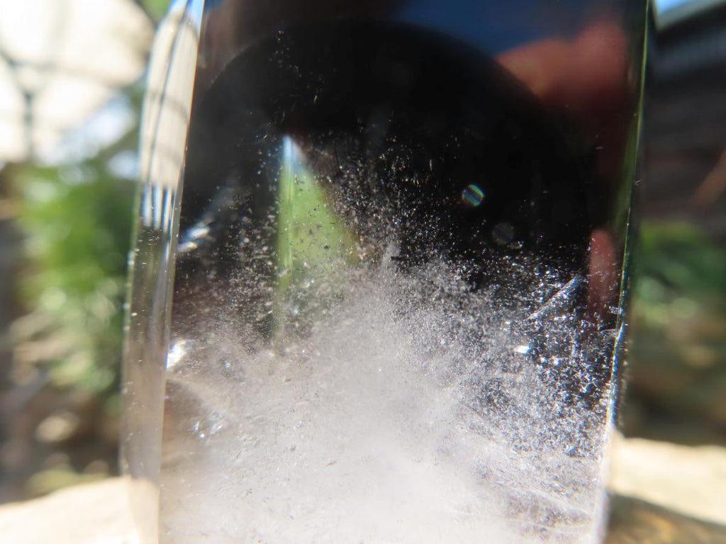 Polished Morion Black Smokey and Clear Sceptre Phantom Crystal x 1 From Madagascar