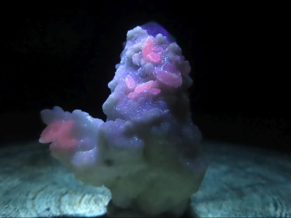 Natural Clear Quartz Chalcopyrite, Cerussite Disk and Calcite, Crystal x 1 From Tsumeb, Namibia