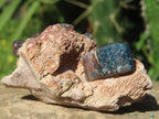 Natural Blue Apatite Crystals in Feldspar Cluster Specimen x 1 From Erongo, Namibia