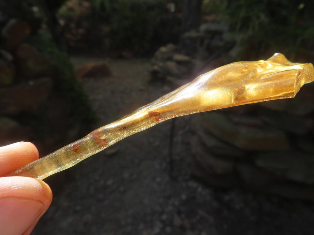 Natural Copal Amber Stalactite Formation with Insect Inclusions x 1 From Nosy Varika, Madagascar