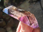 Polished Double Terminated Smokey Amethyst Window Quartz Crystal X 1 From Akansobe, Madagascar