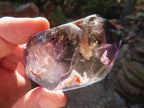 Polished Double Terminated Smokey Amethyst Window Quartz Crystal X 1 From Akansobe, Madagascar
