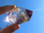 Polished Double Terminated Smokey Amethyst Window Quartz Crystal X 1 From Akansobe, Madagascar