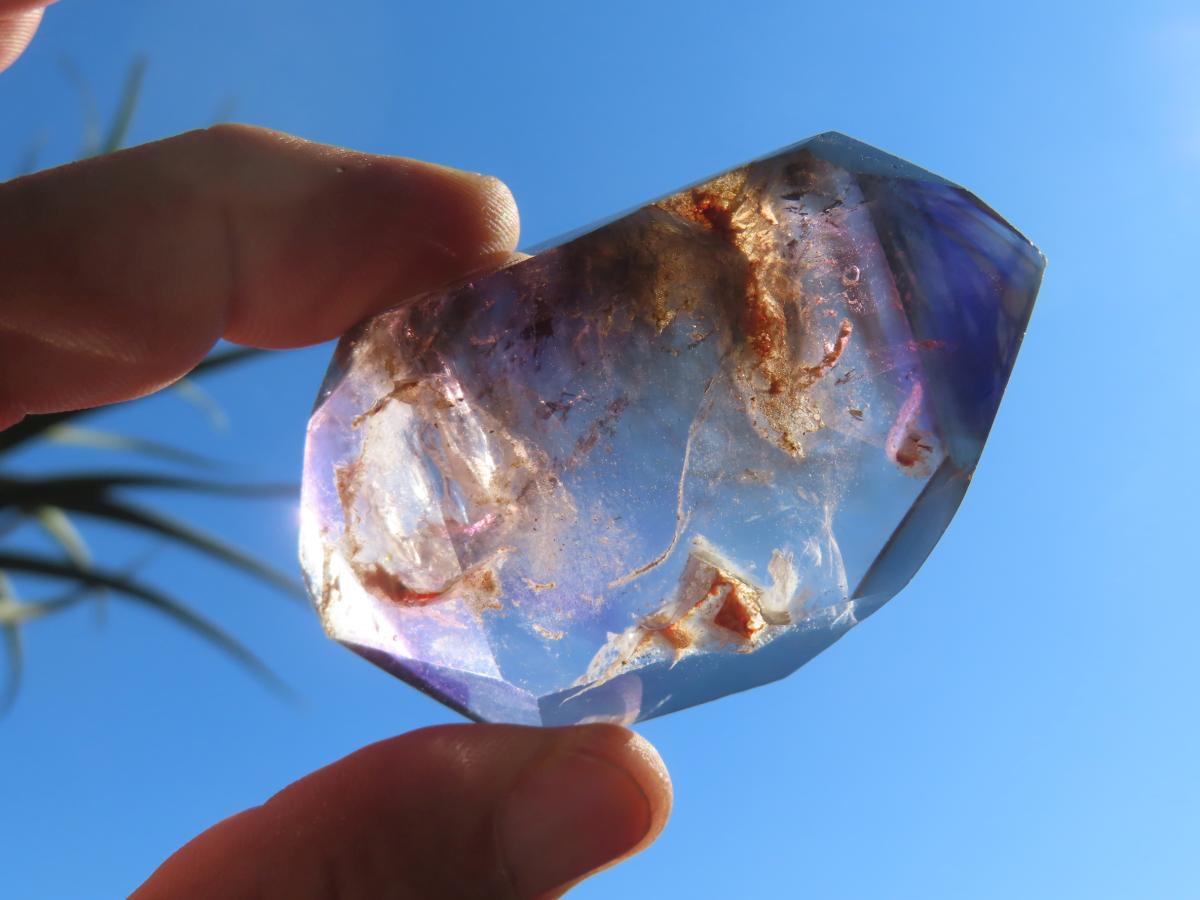 Polished Double Terminated Smokey Amethyst Window Quartz Crystal X 1 From Akansobe, Madagascar