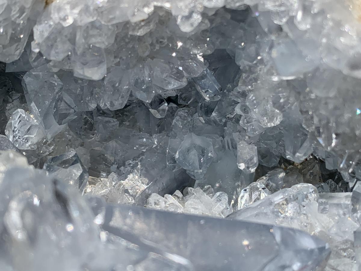 Natural Small Acicular Prismatic Celestite Geode x 1 From Madagascar