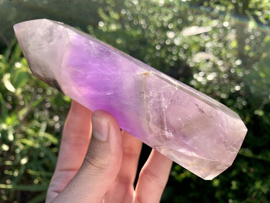 Polished Smokey Chevron Amethyst Crystal x 1 From Madagascar