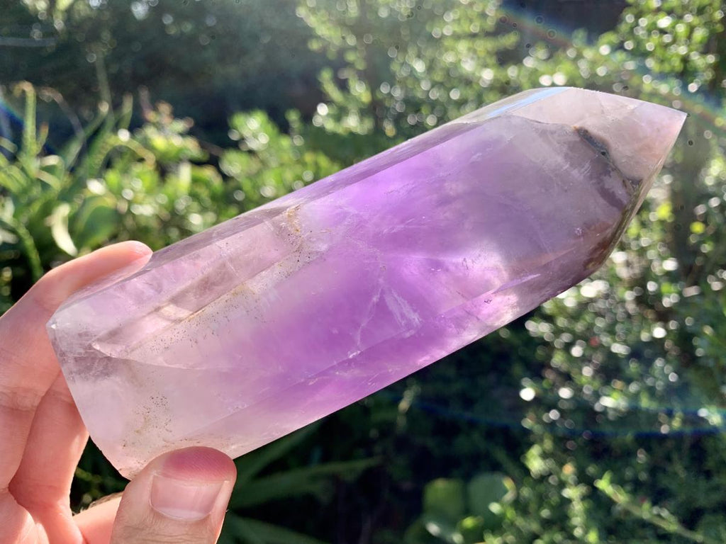 Polished Smokey Chevron Amethyst Crystal x 1 From Madagascar