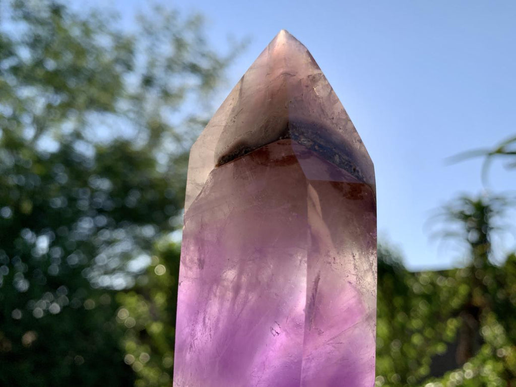 Polished Smokey Chevron Amethyst Crystal x 1 From Madagascar