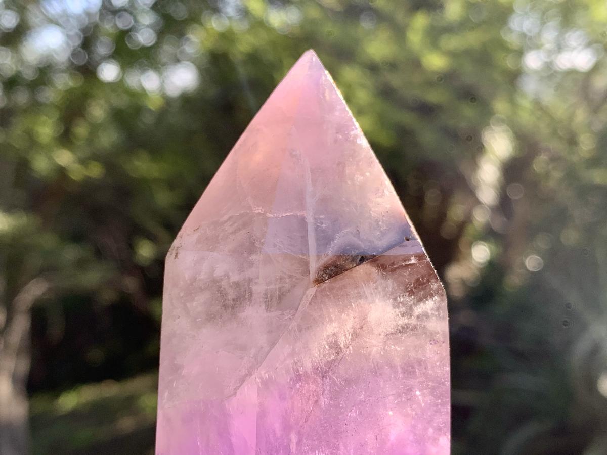 Polished Smokey Chevron Amethyst Crystal x 1 From Madagascar