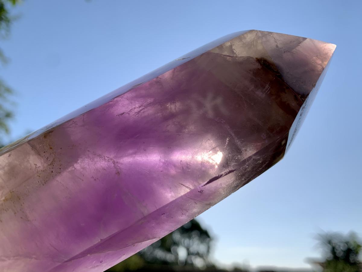 Polished Smokey Chevron Amethyst Crystal x 1 From Madagascar
