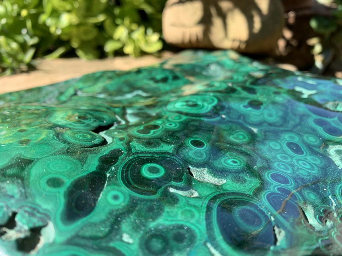 Polished Large Flat Silky Malachite Plate Specimen x 1 From Kasompe, Congo