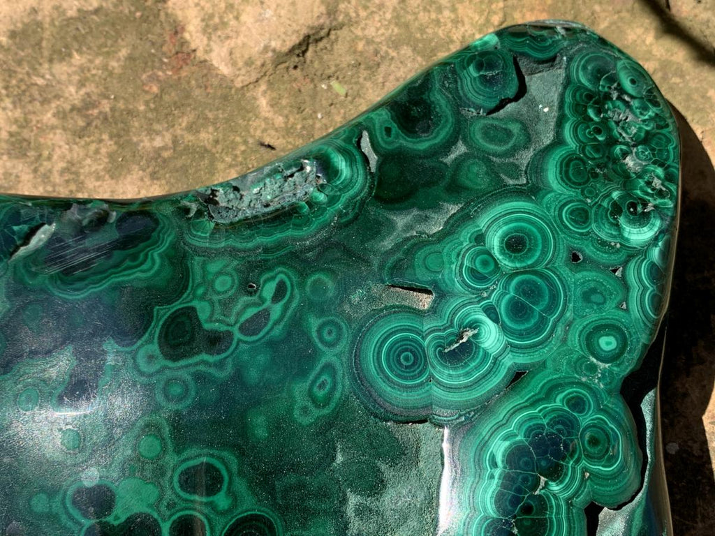 Polished Large Flat Silky Malachite Plate Specimen x 1 From Kasompe, Congo