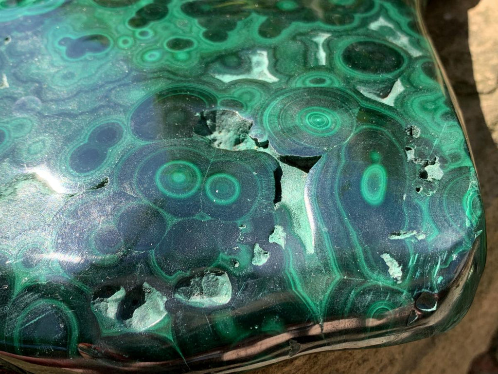 Polished Large Flat Silky Malachite Plate Specimen x 1 From Kasompe, Congo