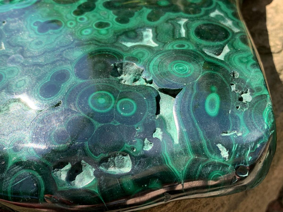 Polished Large Flat Silky Malachite Plate Specimen x 1 From Kasompe, Congo