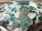 Polished Mutokolite Emerald Muscovite Mica Free Form with Fluorescent Rubies x 1 From Mutoko, Great Dyke, Zimbabwe