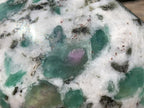 Polished Mutokolite Emerald Muscovite Mica Free Form with Fluorescent Rubies x 1 From Mutoko, Great Dyke, Zimbabwe