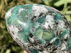 Polished Mutokolite Emerald Muscovite Mica Free Form with Fluorescent Rubies x 1 From Mutoko, Great Dyke, Zimbabwe