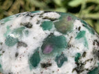 Polished Mutokolite Emerald Muscovite Mica Free Form with Fluorescent Rubies x 1 From Mutoko, Great Dyke, Zimbabwe
