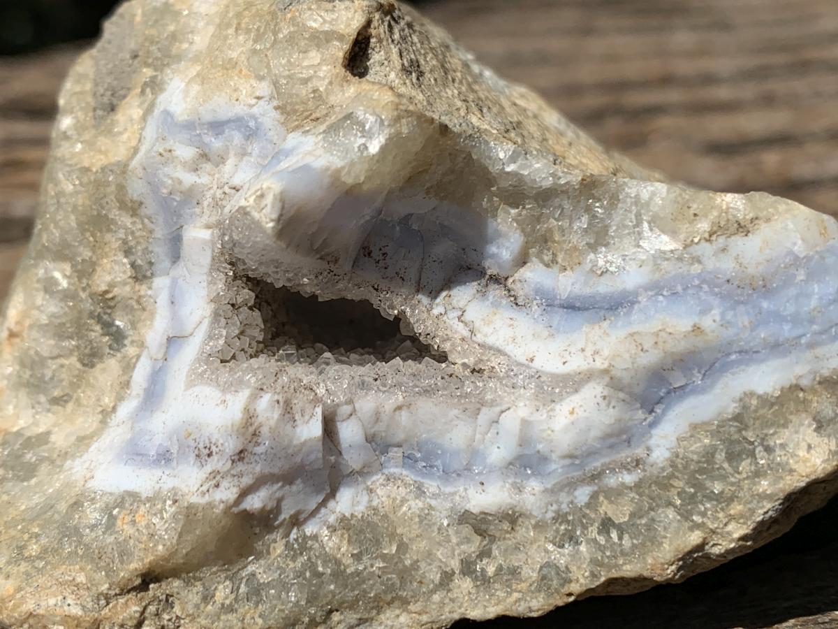 Polished On One Side Pair of Blue Lace Agate Specimens x 1 From Nsanje, Malawi