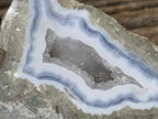 Polished On One Side Pair of Blue Lace Agate Specimens x 1 From Nsanje, Malawi