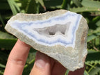 Polished On One Side Pair of Blue Lace Agate Specimens x 1 From Nsanje, Malawi