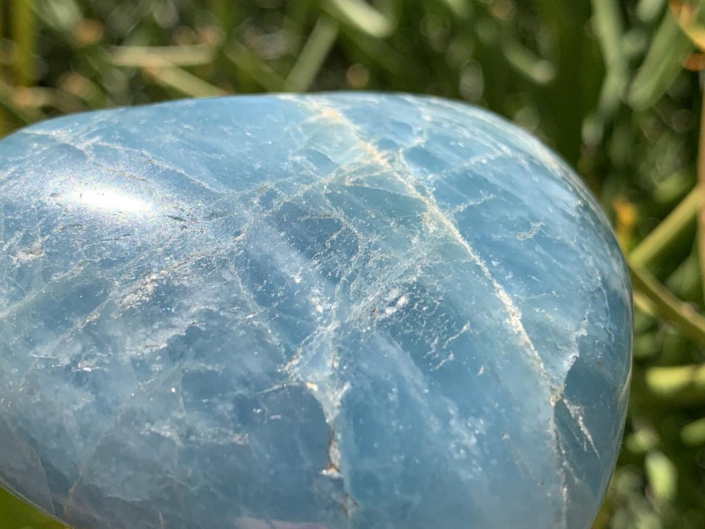 Polished Super Rare Aquamarine Gemstone Heart x 1 From Angola