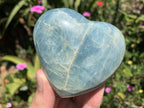 Polished Super Rare Aquamarine Gemstone Heart x 1 From Angola