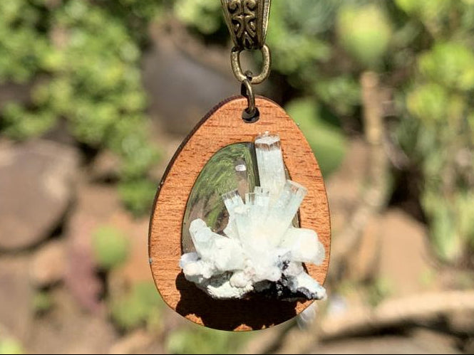 Hand Made Aquamarine Crystal Cluster Pendant x 1 From Erongo, Namibia