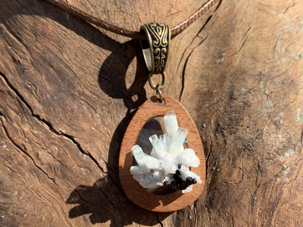 Hand Made Aquamarine Crystal Cluster Pendant x 1 From Erongo, Namibia