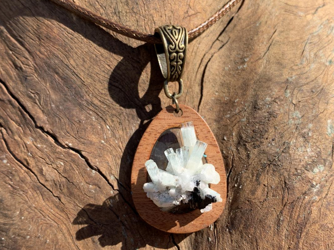 Hand Made Aquamarine Crystal Cluster Pendant x 1 From Erongo, Namibia