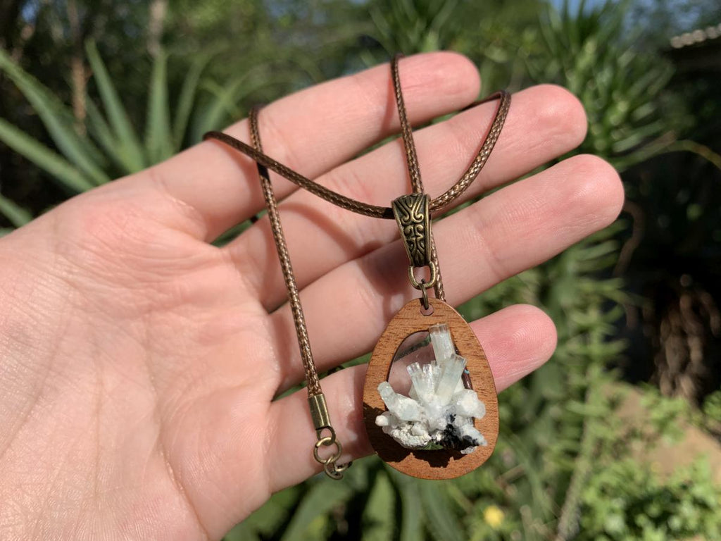 Hand Made Aquamarine Crystal Cluster Pendant x 1 From Erongo, Namibia