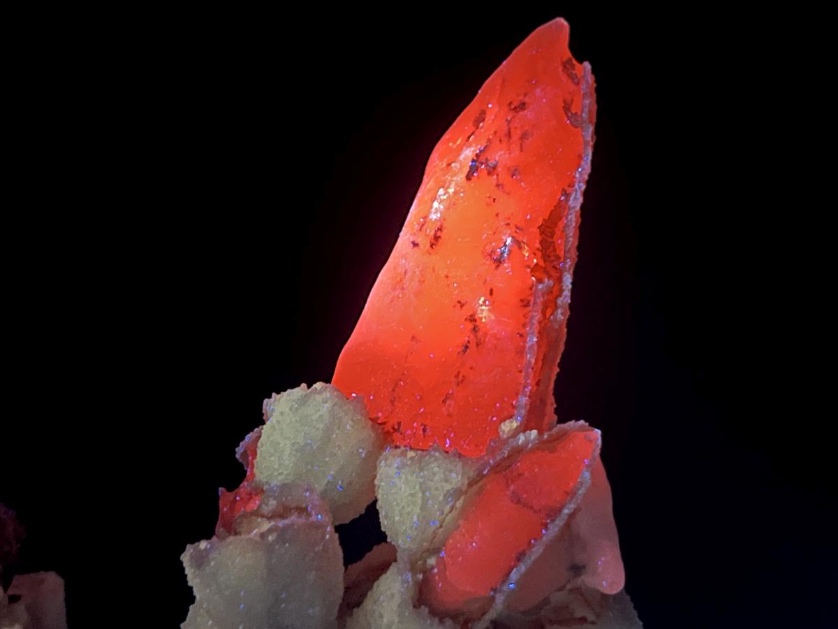 Natural Rare Spearhead Fluorescent Calcite Specimen x 1 From Albert's Mountain, Lesotho